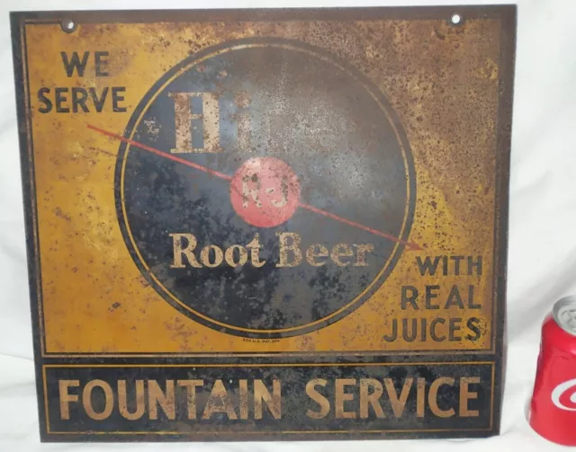 Antique Double Sided Hires Root Beer Soda Metal Fountain Service Usa Advertising