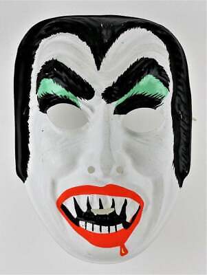 Vintage Dracula Halloween Mask Horror Monster Vampire Creepy Scary Costume Green