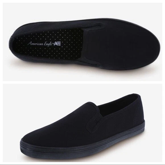 AMERICAN EAGLE WOMEN S Gia Black Classic Canvas Slip On Sneakers Shoes 12W 49.98 PicClick
