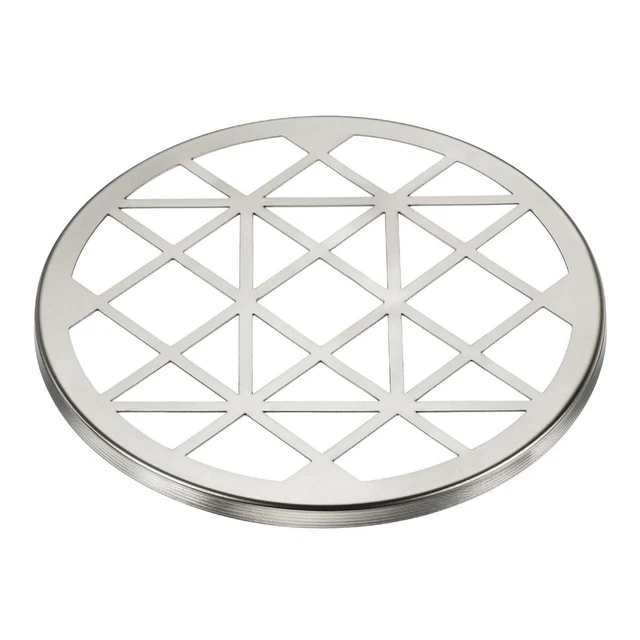 "Tapa de rana de flores de 3,9", jarrón de metal inserto arreglador patrón de cuadrícula, plata