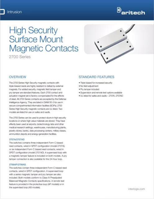 Interlogix 2707A-L High Security Surface Mount Contact