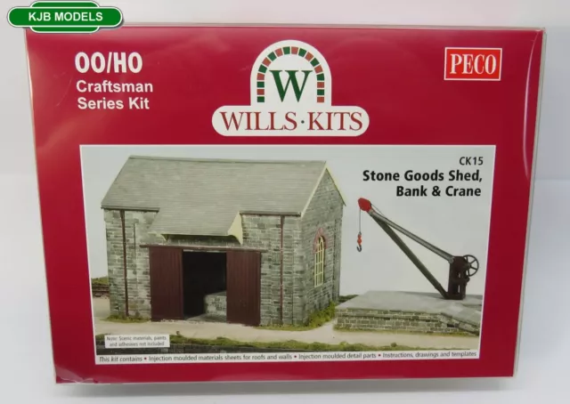 BNIB OO Gauge Wills CK15 Goods Shed, Bank and Crane - Plastic Kit