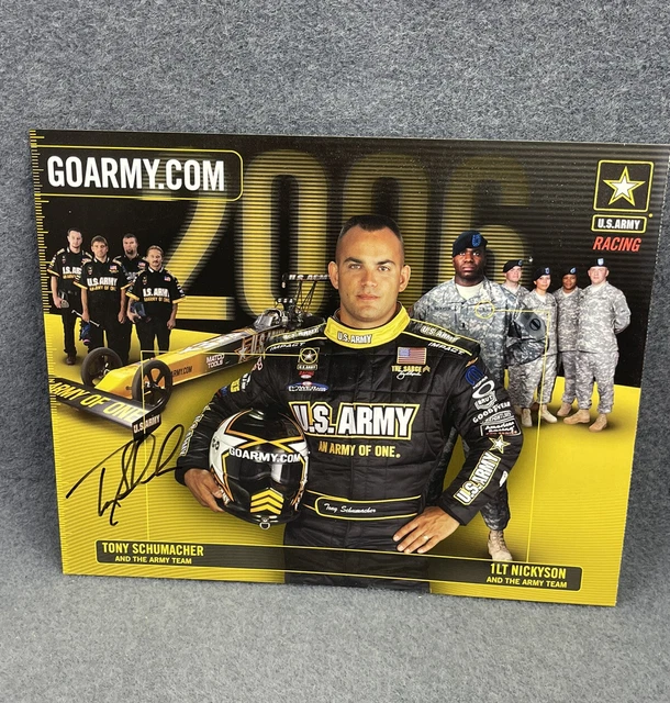 Tony Schumacher Photo Poster NHRA Drag Racing 8”x10" The Sarge SIGNED
