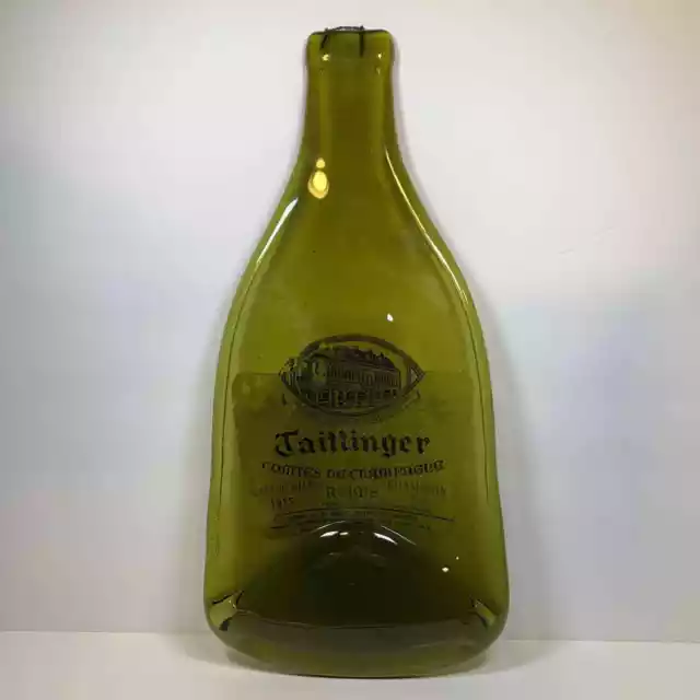 Pressed Wine Bottle Wall Hanging Cheese Board Taittinger Comtes de Champagne '73