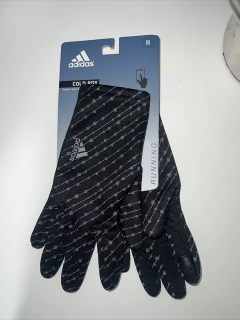 New Authentic Ladies Adidas Black Running Gloves  Size Large