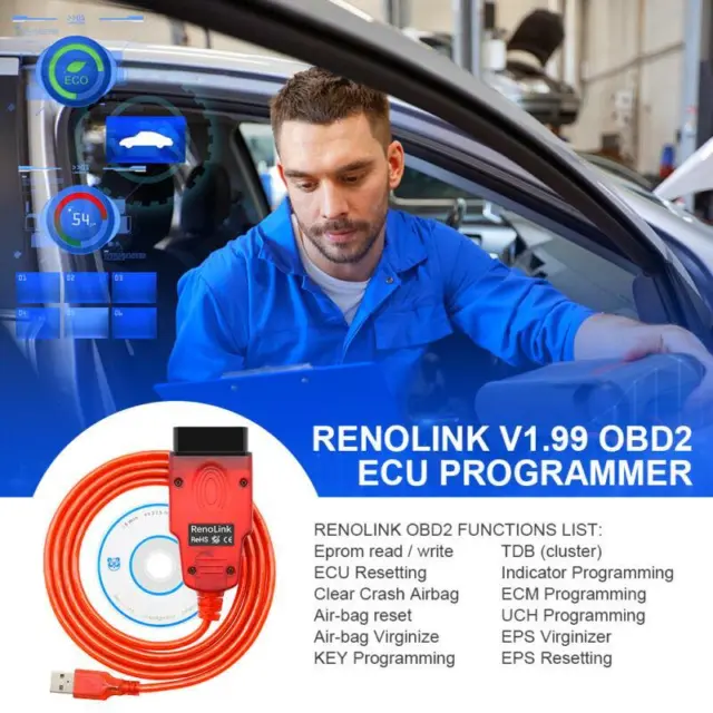 Renolink V1.99 OBD2 Car Programmer for Renault ECM UCH ECU ABRS Reset