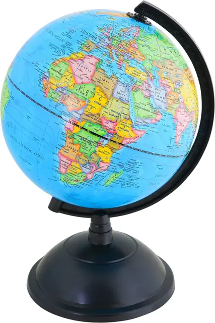 Exerz Educational World Globe 20Cm - Political Map Swivel Rotating Desk Top Glob