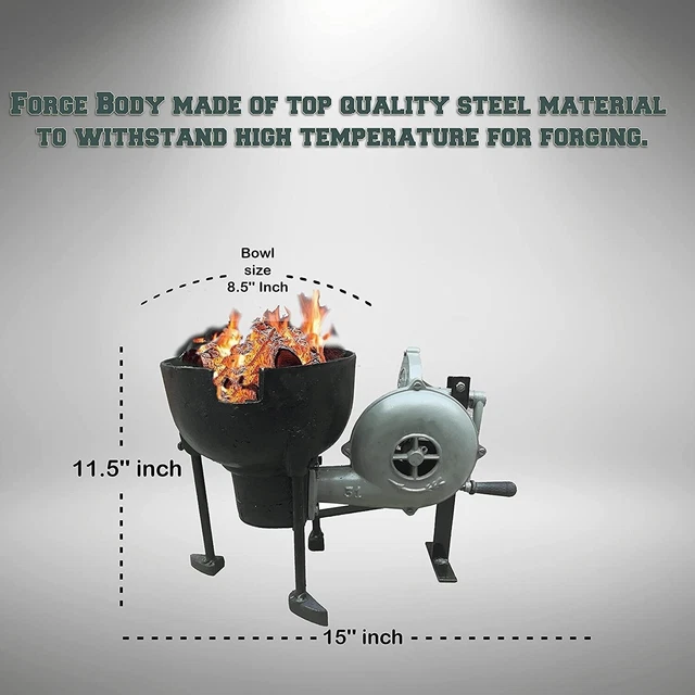 Grand four de forge de forgeron avec ventilateur à main type pédale...