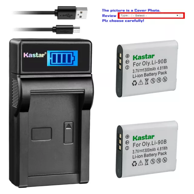 Kastar Battery LCD Charger for Ricoh DB-110 DB110 & Ricoh GR III Digital Camera