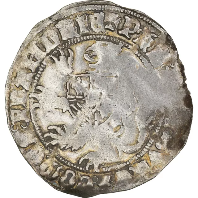 [#184460] Monnaie, France, Flandre, Philippe le Bon, Double Gros, TB+, Argent