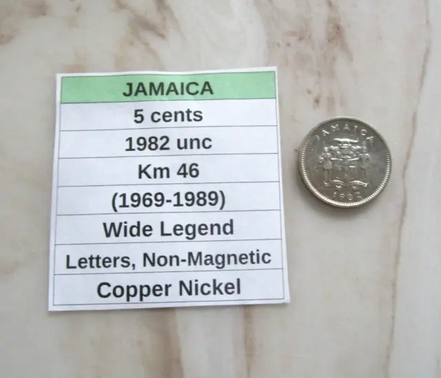 JAMAICA, 5 cents, 1982 unc, Km 46 (1969-1989)