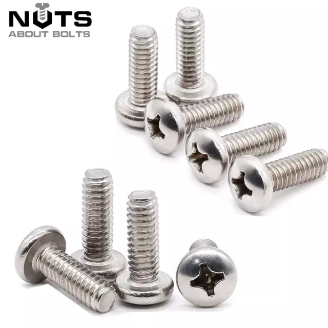 M1.6 M2 M2.5 M3 Pozi Pan Head Machine Screws Pozi Drive Bolts A2 Stainless Steel