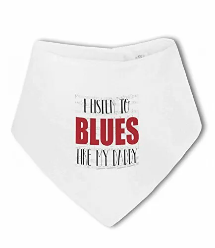 I listen to Blues like my daddy / mummy - Baby Bandana Bib by BWW Print Ltd