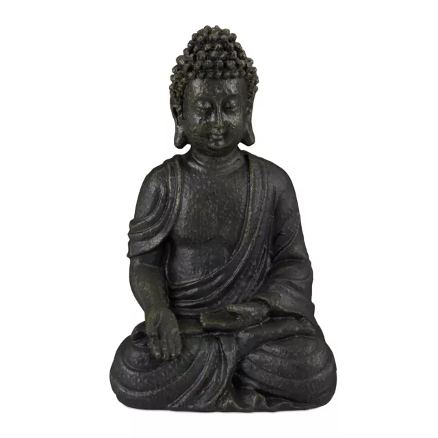Estatua Buda Decoración zen asiática Figura de piedra Escultura decorativa 18 cm