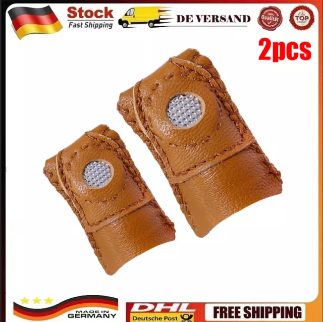 2 Fingerhüte mit Fingerhut Leder-Fingerhüte zum Nähen Fingerschutz zum Nähen