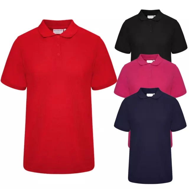 Ladies Womens Plain Pique Polo Shirt Cotton Blend Tee Collar Golf Workwear