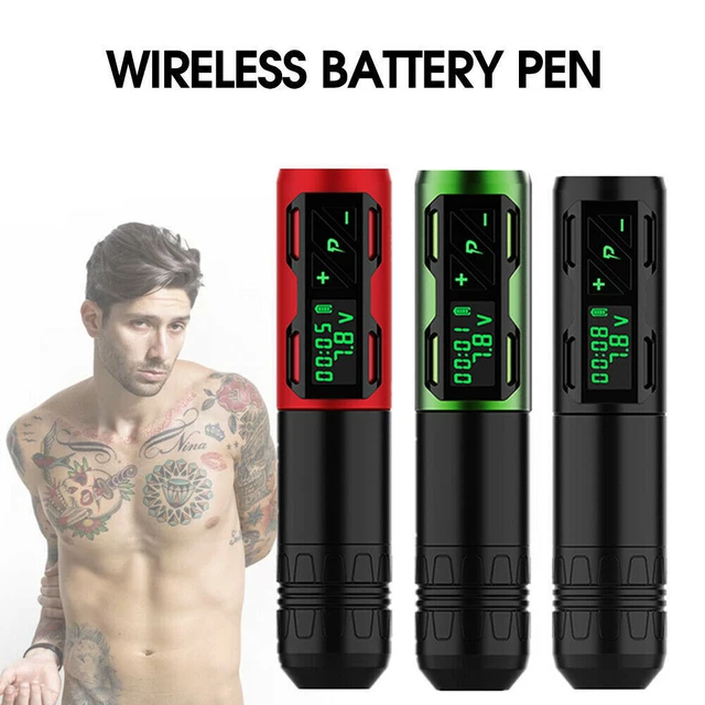 Máquina inalámbrica de bolígrafos giratorios para tatuajes motor fuerte cartuchos máquina de maquillaje