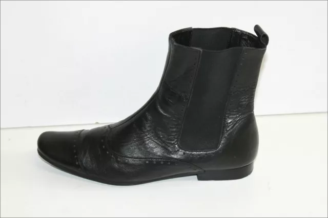 MINKA DESIGN  Bottines Boots Cuir Noir Doublées Cuir Elastiquées T 39 TBE