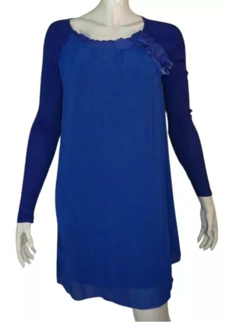 👕 TWIN SET SIMONA BARBIERI 👕 Taille M - 38 Superbe robe manches longues bleue