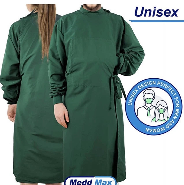 Medd Max Fluid Resistant Waterproof Surgical Gown Washable –size M green