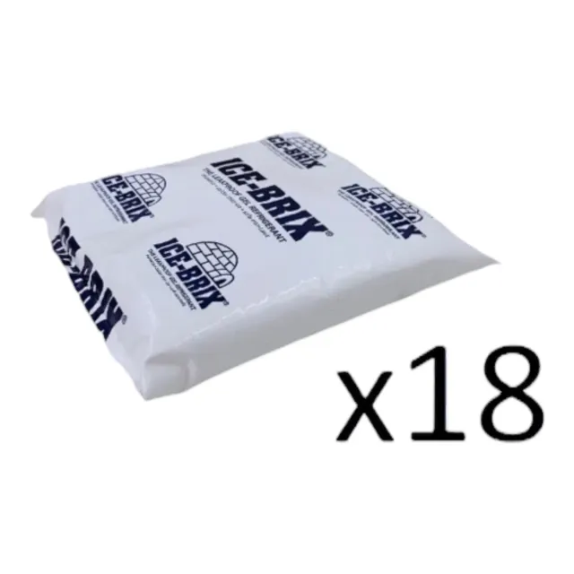 18 Count Ice-Brix Reusable 16 oz Cold Gel Packs, 6.25" x 6" x 1", IB16BPD