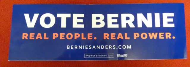 Vote Bernie Real People Power Real Sanders Bumper Sticker 2016 Genuine Blue