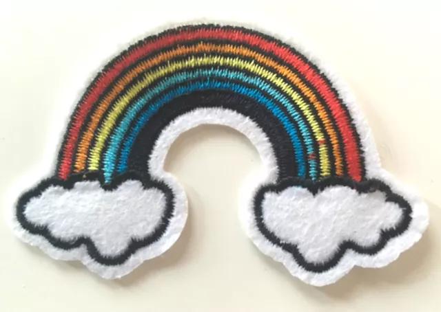 ÉCUSSON PATCH BRODE thermocollant NUAGE ARC-EN-CIEL CUSTOM FUN