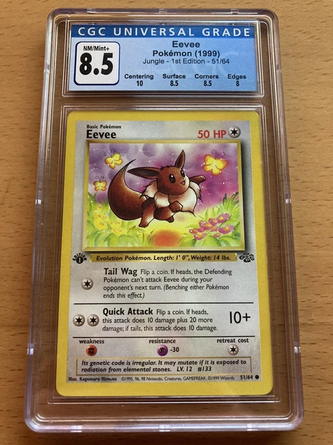 1999 Pokemon Jungle 1st Edition Eevee #51 CGC 8.5 NM-MT+