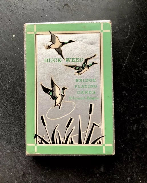 Vintage Duck Weed Bridge playing cards silvered edges