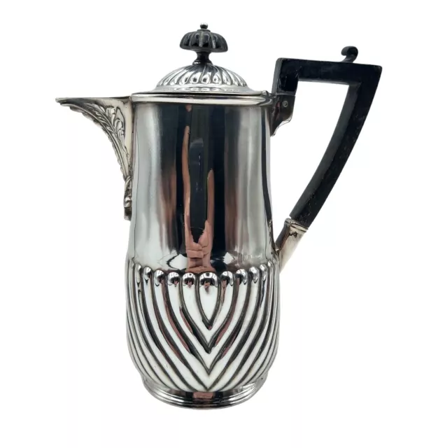 Sheffield England English Silver & Wood Half Fluted Slender Individual Tea Pot 2