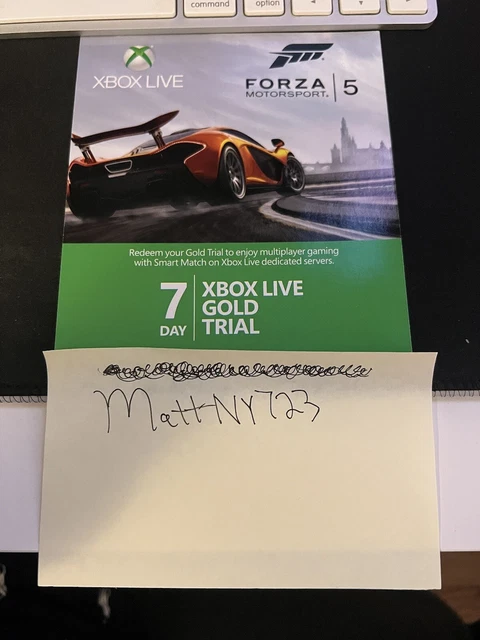 Microsoft Xbox 360 & Xbox One Live 7 Day Subscription Card Gold Trial UNUSED