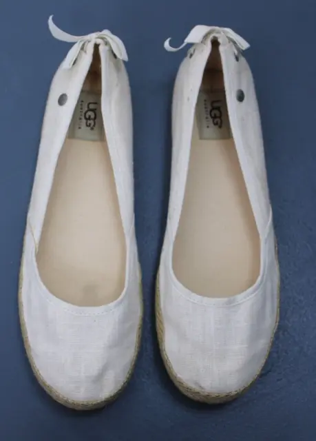 UGG Australia Indah Off White Slip On Ballet Flats Shoes Size 10 S/N 1003493