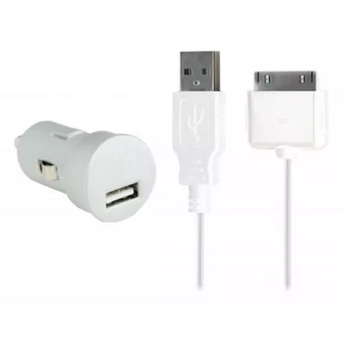 Mini chargeur allume-cigare 1A pour iPhone/iPod Blueway Blanc