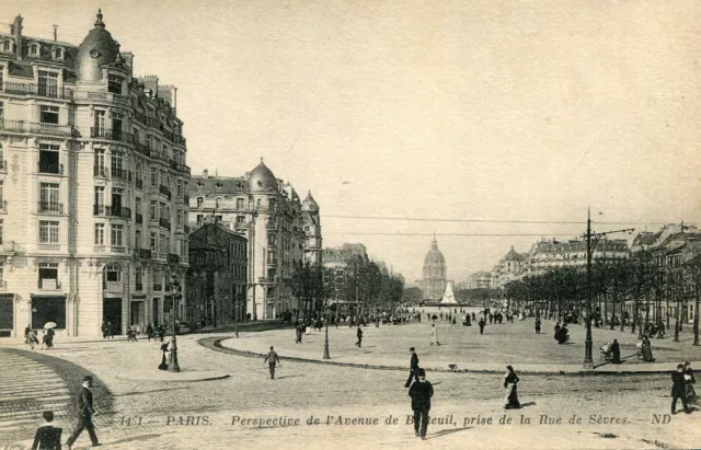 Map PARIS Perspective de l'Avenue de Breteuil taken from rue de Sèvres