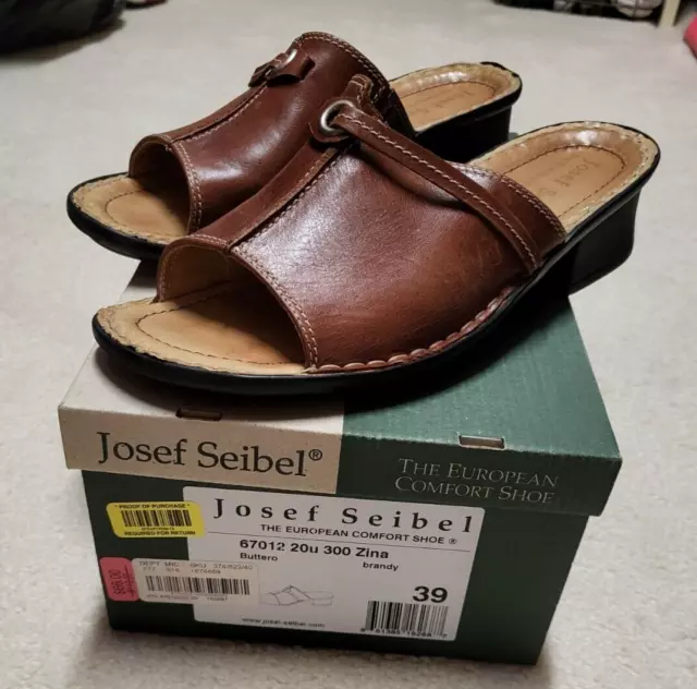 Josef Seibel European Comfort Zina brandy (brown) Leather Sandals 8 (39)