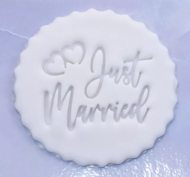Gerade verheiratet Hochzeit Fondant Prägestempel 6 cm Prägestempel für Kekse 