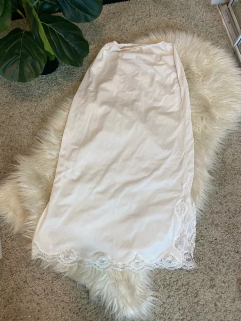 VINTAGE Kayser Half slip White lace Long Petticoat Nylon Size S