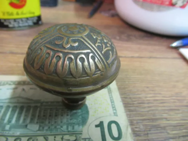 SOLID BRASS DOOR KNOB EASTLAKE CAST BRONZE VICTORIAN EAST LAKE original antique