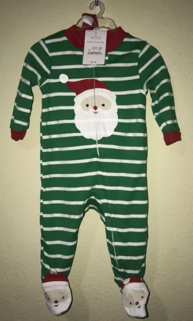 2 PC Just One You Carters Baby Boy Christmas Jumpsuit Outfit Santa Hat 3M NWT Y3