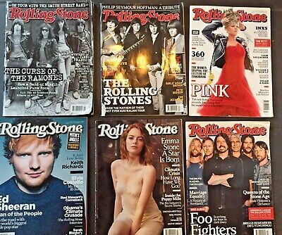 Rolling Stone Magazine Set, 6, 2015 - 2017, Ramones, Foo Fighters, Pink