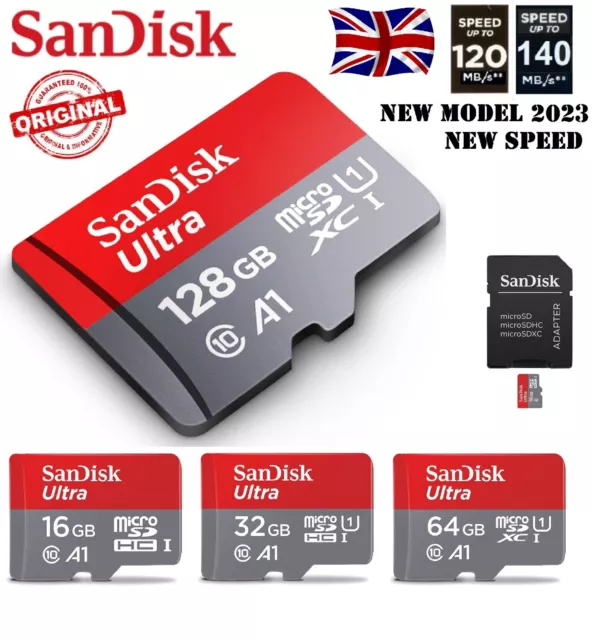 Neu SanDisk Ultra Micro SD Speicherkarte Klasse 10 SDHC SDXC UHS-1 32GB 64GB 128GB