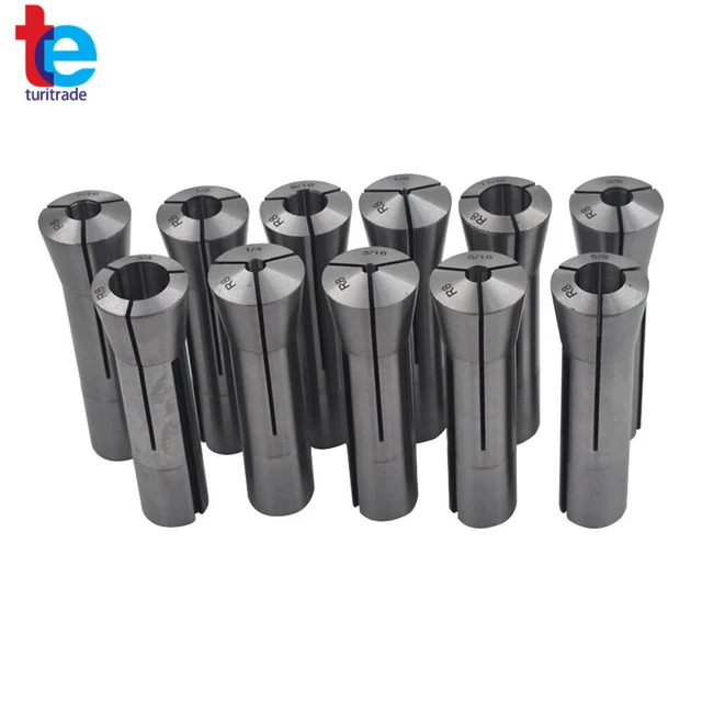 11Pcs R8 Collet 1/8" 3/16" 1/4" 5/16" 3/8" 7/16" 1/2" 9/16" 5/8" 11/16" 3/4" Set