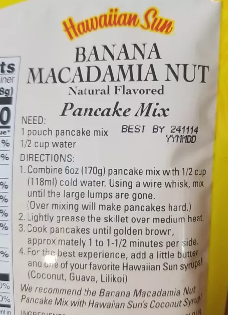 Hawaiian Sun Banana Macadamia Nut Pancake Mix, 6 Oz. Just add Water 3