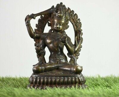 8 Inches Goddess Tara Statue Figurine Hand Carved Bronze Religious Idol Figure