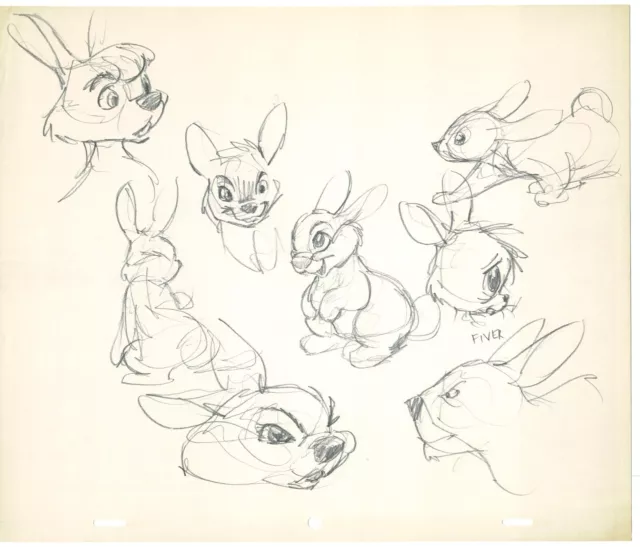 Winnie the Pooh Disney Original Production Drawing Sketch 1977 Washer 4-2