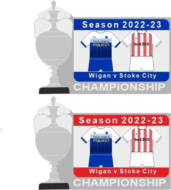 Wigan v Stoke City Championship Matchday Pin Badge 2022-23