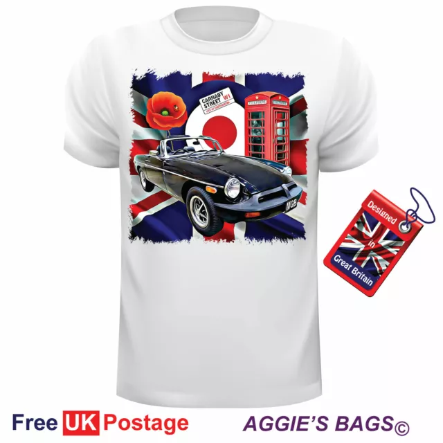 Car Art Design Classic MGB Roadster T Shirt Can Be Personalised Unofficial