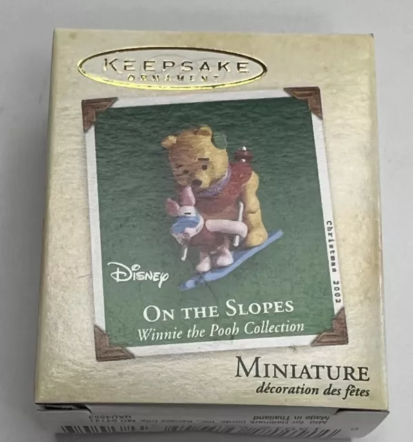 2002 Disney Winnie the Pooh Collection On the Slopes Hallmark Miniature Ornament