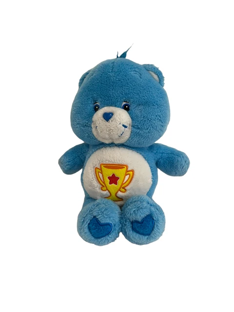 Vintage Care Bears Champ Bear Blue 13" Plush 2003 Toy Stuffed Animal