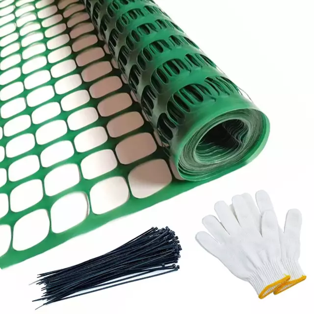 PLASTIC MESH FENCING Roll Temporary Safety Netting Snow Fence Garden ...